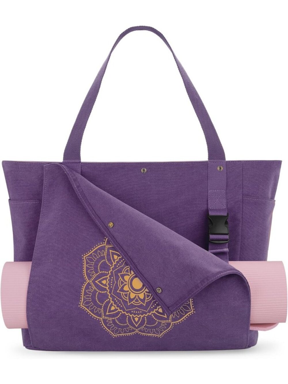 Stylish Canvas Yoga Mat Bag for Women - Versatile Tote for Pilates & Gym Use